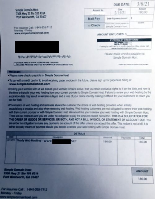 Simple Domain Host Bill